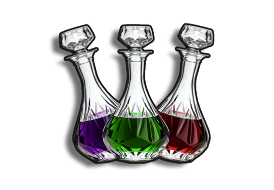 Trzy mikstury Drip as Health potion